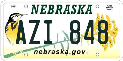 NE license plate AZI848
