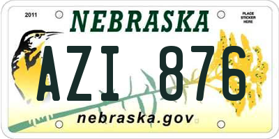 NE license plate AZI876