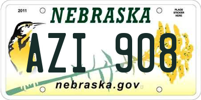 NE license plate AZI908