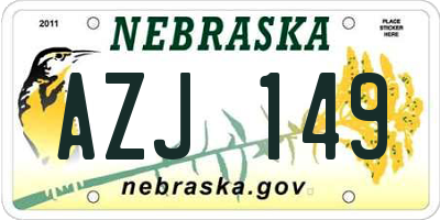 NE license plate AZJ149