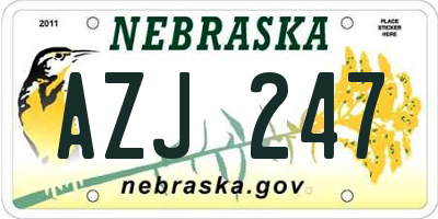 NE license plate AZJ247