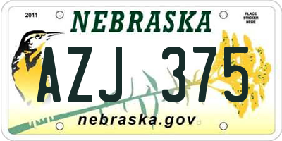 NE license plate AZJ375