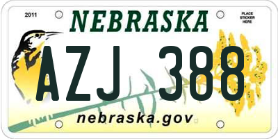 NE license plate AZJ388