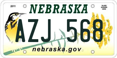 NE license plate AZJ568
