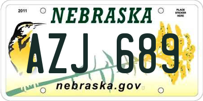 NE license plate AZJ689