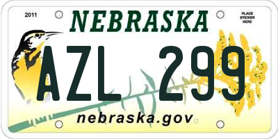 NE license plate AZL299