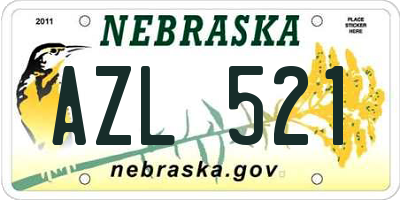 NE license plate AZL521