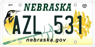 NE license plate AZL531