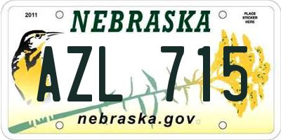 NE license plate AZL715
