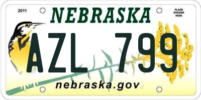 NE license plate AZL799