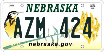 NE license plate AZM424