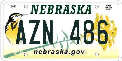 NE license plate AZN486
