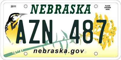 NE license plate AZN487