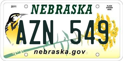 NE license plate AZN549