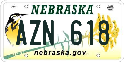 NE license plate AZN618