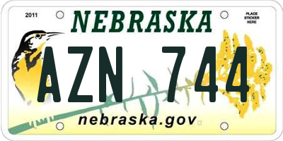 NE license plate AZN744