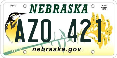 NE license plate AZO421