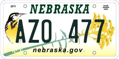 NE license plate AZO477