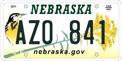 NE license plate AZO841