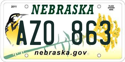 NE license plate AZO863