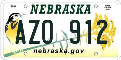 NE license plate AZO912