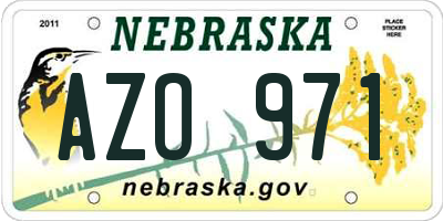 NE license plate AZO971