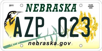 NE license plate AZP023