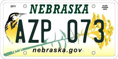 NE license plate AZP073