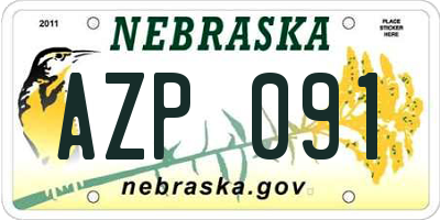 NE license plate AZP091