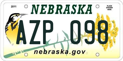 NE license plate AZP098
