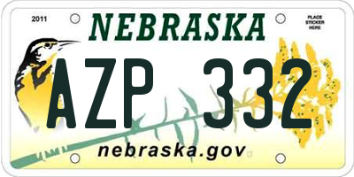 NE license plate AZP332
