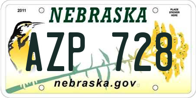 NE license plate AZP728