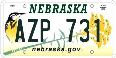 NE license plate AZP731