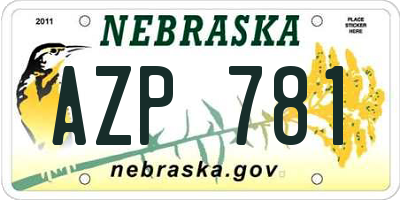 NE license plate AZP781