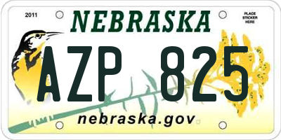 NE license plate AZP825