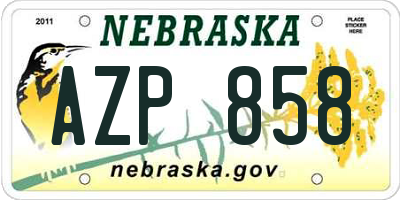 NE license plate AZP858