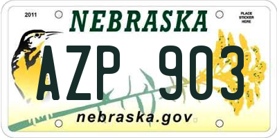 NE license plate AZP903