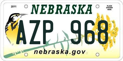 NE license plate AZP968