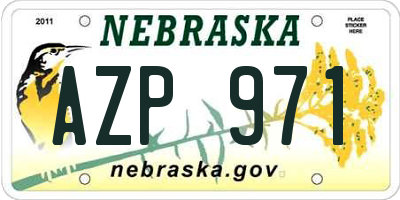 NE license plate AZP971