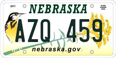 NE license plate AZQ459