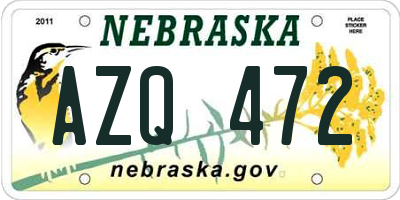 NE license plate AZQ472