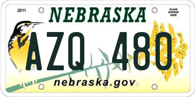 NE license plate AZQ480