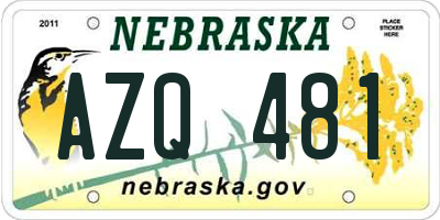 NE license plate AZQ481