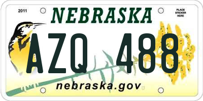 NE license plate AZQ488