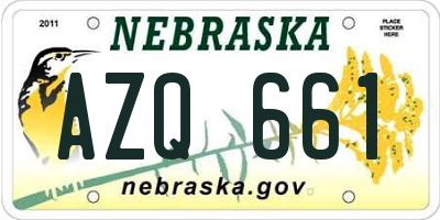 NE license plate AZQ661