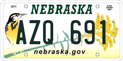 NE license plate AZQ691