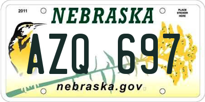 NE license plate AZQ697