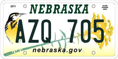 NE license plate AZQ705
