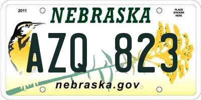 NE license plate AZQ823