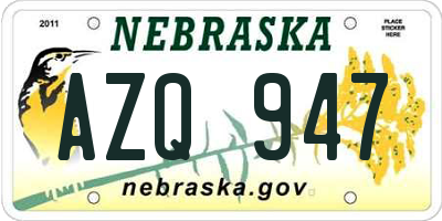 NE license plate AZQ947
